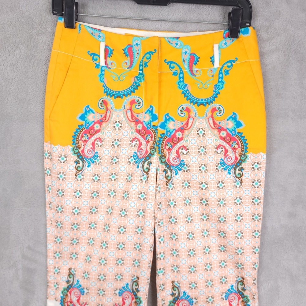 Taka Pants Womens Small Paisley Straight Artsy Boho Whimsical Festive Casual - Picture 9 of 14